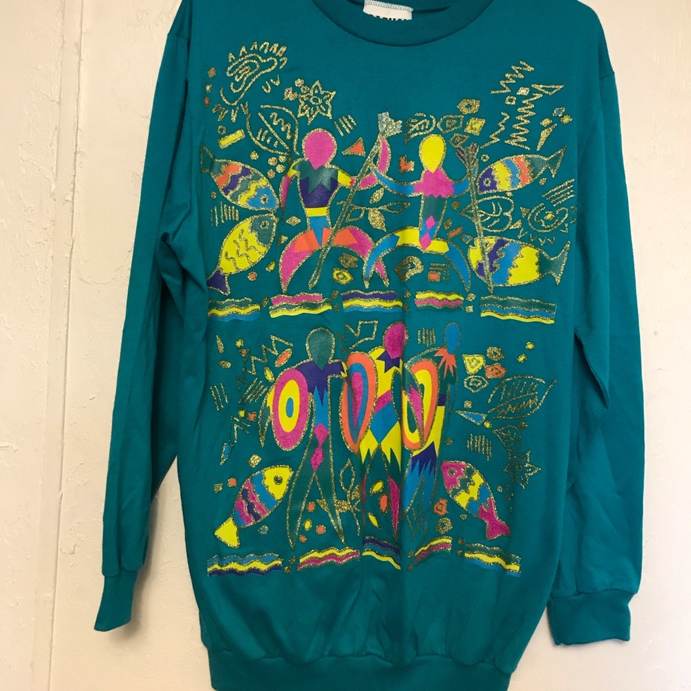 Turquoise green sweatshirt